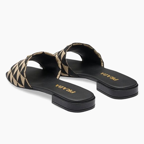 Prada Embroidered Fabric Slides - Picture 3 of 3